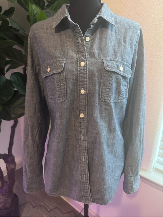 J. Crew Other - J.Crew Chambray Button Down Shirt Gray Blue Long Sleeve Size Medium